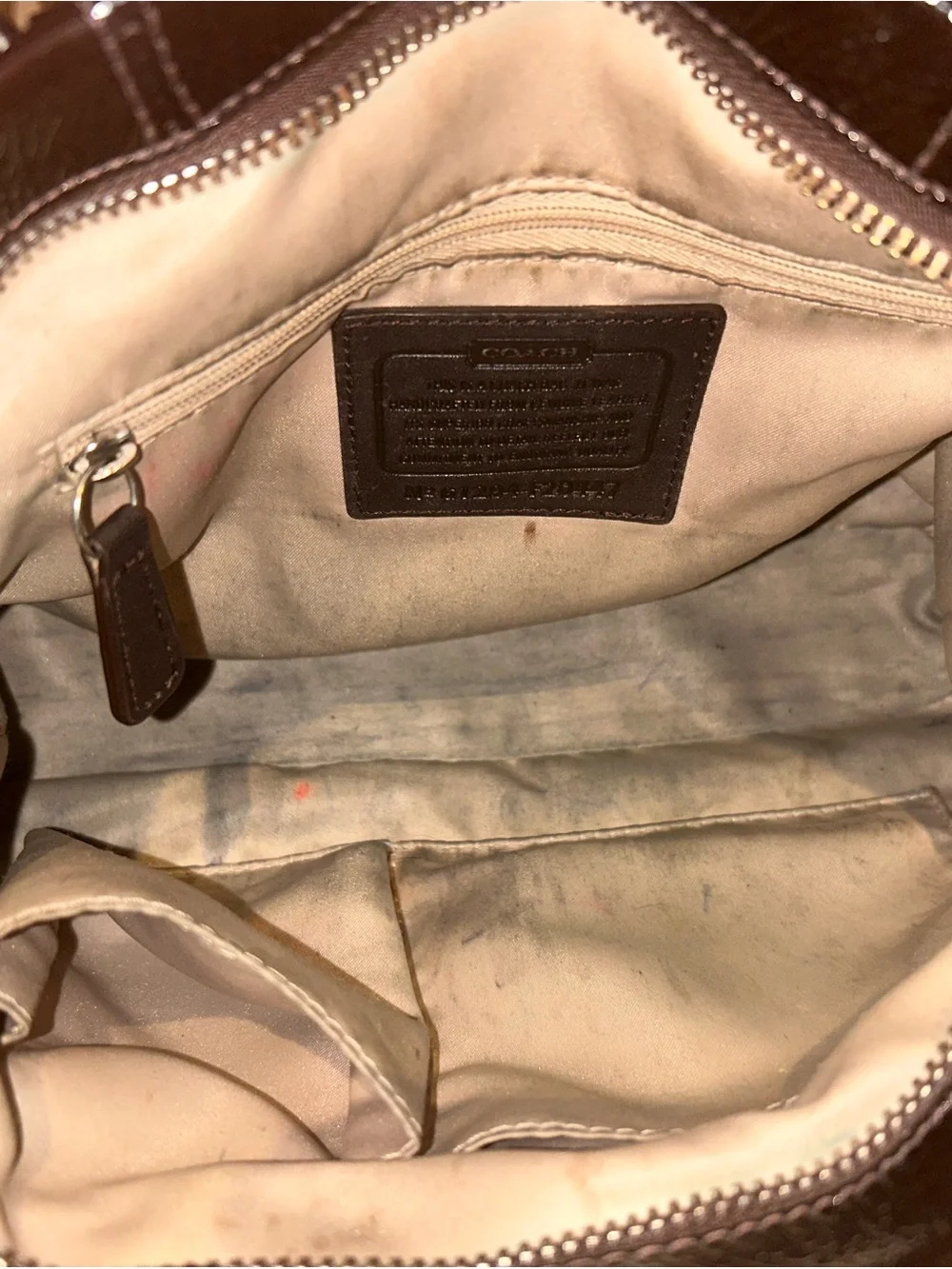 Dark Brown Vintage Coach Satchel with Cross Body Straps - Picture 4 of 4